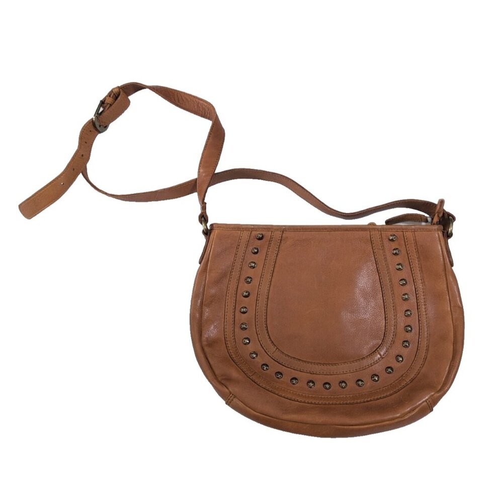 Vilenca‎ Holland Leather Crossbody East West Studded Shoulder/Crossbody Bag
